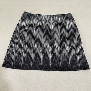Athleta‎ Women's Skirt Geometric Chevron Skirt Fleece Lined Pull On Waist Small